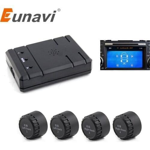 Eunavi Smart Car TPMS Tyre Pressure System Auto Security Alarm Systems for Car DVD video in external sensors