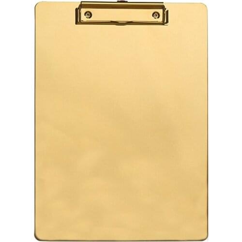 Nordic Gold Stainless Steel Document Writing Board Clip Plate Restaurant Ordering Plywood Menu Clip File Splint