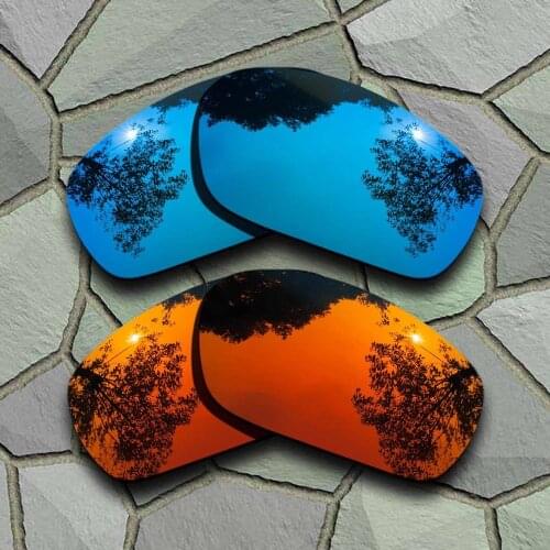 Sky Blue&Red Orange Sunglasses Polarized Replacement Lenses for Oakley Jawbone