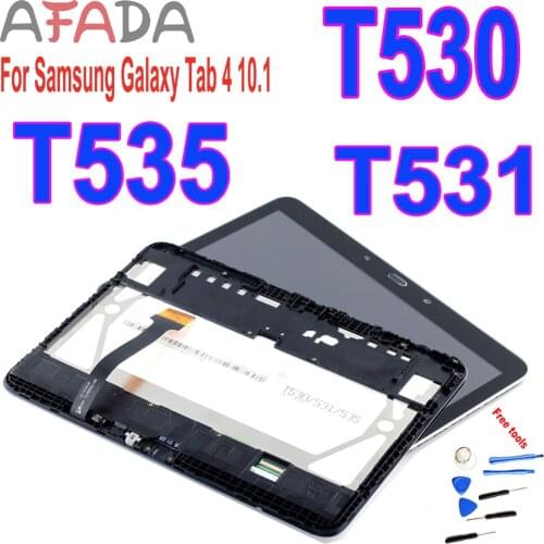 10.1“Replacement LCD For Samsung Galaxy Tab 4 10.1 T530 T531 T535 LCD Display Touch Screen Digitizer Assembly Frame Repair Parts