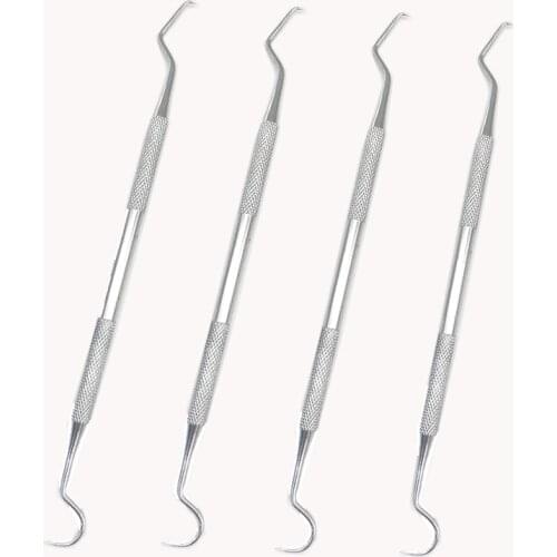 4 pcs Dental Probe Double-ended Design Tooth Scaler Dentistry Instrument Dentist tools Stainless Steel Teeth Cleaning Tool