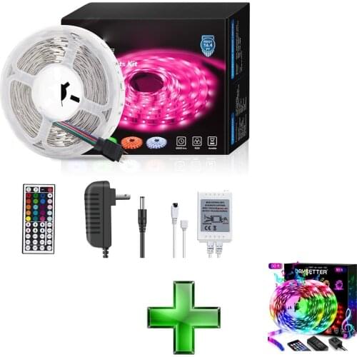 Led Strip Lights 16.4ft & 50ft LED Strip Lights, Music Sync with 20 Keys Remote LED Lights for Bedroom Home Party