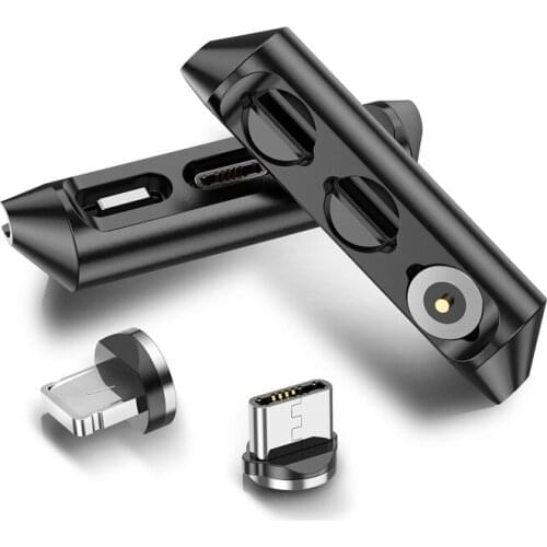 Tkey Magnetic Cable Plugs Case Micro USB Type C Portable Storage Box Magnet Connector Head TIps Container Plugs Case