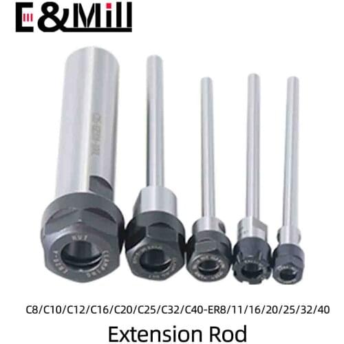 C6 C8 C12 C16 C20 C25 C32 C40 ER8 ER11 ER16 ER20 ER25 ER32 ER40 Extension Rod Deep Hole Machining CNC Mill Lengthen Tool Holder
