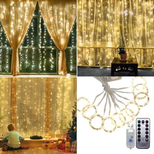 WAAJEA LED Garland Curtains
