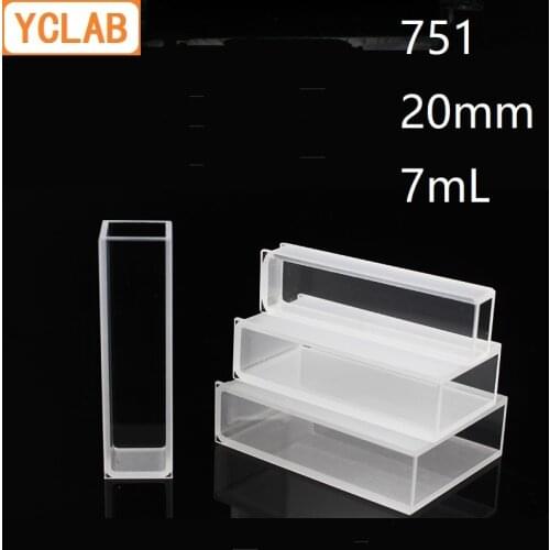 YCLAB 20mm Cuvette 751 Glass Cell Colorimeter 7mL Laboratory Chemistry Equipment