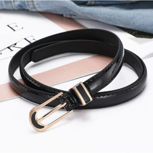 Womens Belt Fashion Jeans Waistband Sell Patent Leather Belt Female Womens Thin Simple Versatile Sweater Pin Buckle Goth