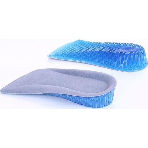 1 Pair 3cm High Elastic Unisex Honeycomb Half Pad Gel Heel Lifts Height Increase Insoles Shoe Inserts Pads