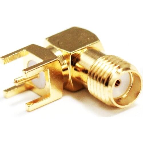 1pc SMA Female Jack RF Coax Connector Right Angle PCB Adapter Goldplated NEW wholesale
