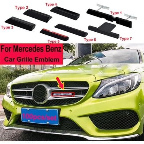 100pcs/set Auto Car Front Head Grille Car Sticker Emblem Badge Front Hood Grill Logo Emblem Covers for AMG A C E GLS Class