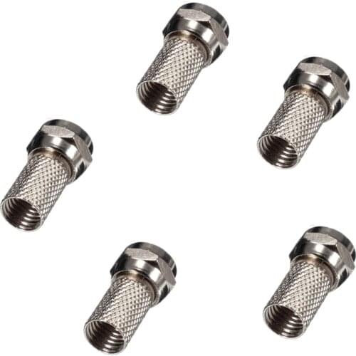 100Pcs Aluminium Alloy F Plug Connector RG6 Satellite Sky Virgin TV Aerial Cable Screw Twist Coax