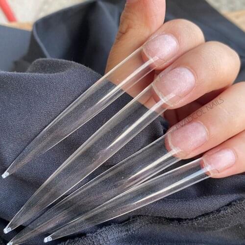 120pcs/bag C Curve XXXL Extra Long Stiletto False Nail Tips Half Cover Fake Nails Acrylic Salon Supply