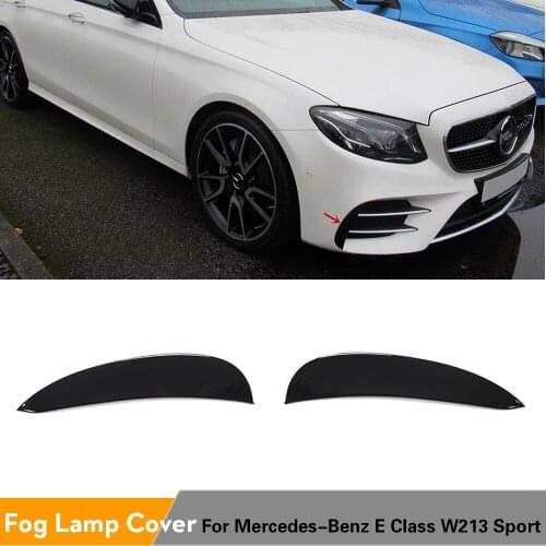 2Pcs Car Front Bumper Lip Splitter Vent Flaps Spolier Fin For Mercedes-Benz W213 Sport E200 E300 E350 2016 2017 2018 2019