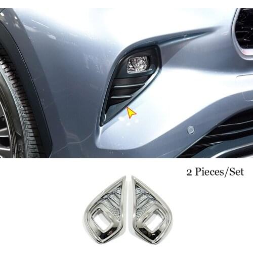 For Toyota Highlander 2020 2021 2022 Exterior Accessories ABS Chrome Car front fog lampshade Cover frame Trim Styling 2 PCS