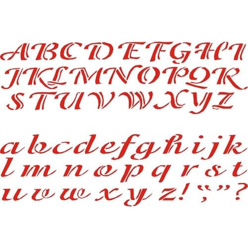 2PCS White Colors Plastic Alphabet Stencil Sets Drawing Drafting Template 85x250MM