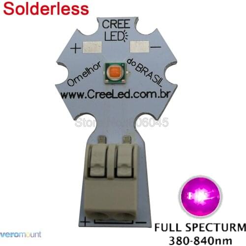 5pcs 3535 3W Full Spectrum 380NM-840NM High Power LED Hydroponics Plant Grow Light Emitter Diode on Solderless 20mm Aluminum PCB