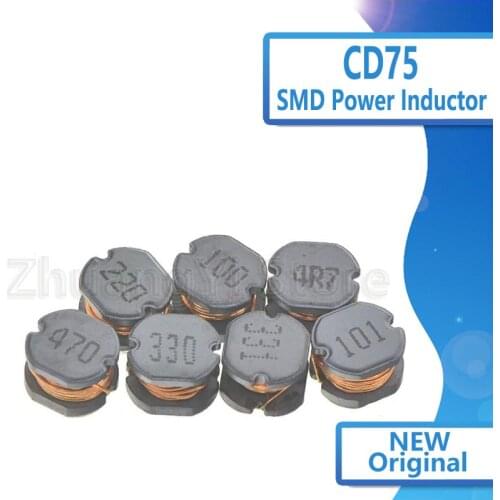 50pcs/lot SMD Power Inductor CD75 3.3uH 2.2uH 4.7uH 6.8uH 10uH 22uH 33uH 47uH 100uH 220uH 330uH 470uH 100 220 330 470 101 471