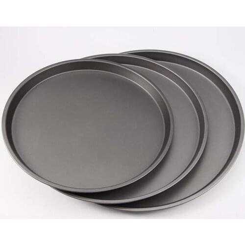 9/10/11/12 Inch Round Pizza Plate Pizza Pan Deep Dish Tray Carbon Steel Non-stick Mold Baking Tool Baking Mould Pan Pattern