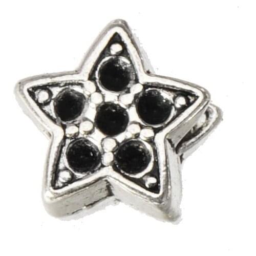 13mm Star Beads Cords Bracelets Round Large Hole DIY Crystal Solid Retro Silver Plate Metal Fashion Jewellery Accessories 15pcs