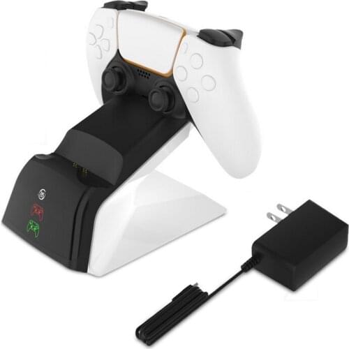 Dual Charging Dock with AC Adapter for Sony PlayStation 5 Controller Fast Charging Controller Charger Dock with LED Indicator