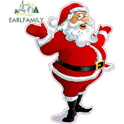 EARLFAMILY 13cm x 9.6cm Santa Claus Stickers for Laptop Luggage Notebook Skateboard Snowboard Waterproof Car Stickers