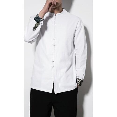 HAIMAITONG Mens Linen Shirts