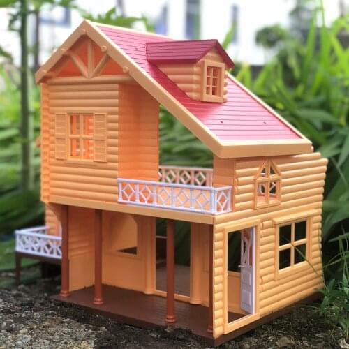 Forest Family Villa Red Roof 1/12 Simulation DollHouse Miniature DIY Girl Play House Toy DollHouse Furniture For Dolls Gift set