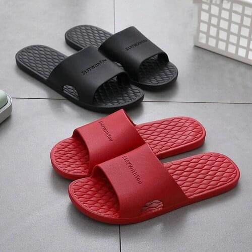 Summer New Couples Home Slippers Home Indoor Bathroom Slides Solid Casual Flip Flops Female Slipper Shoes