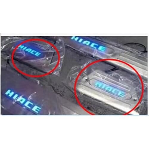 Mini bus hiace 2005-2018 Front door left and right LED stainless steel pedal for hiace mini bus