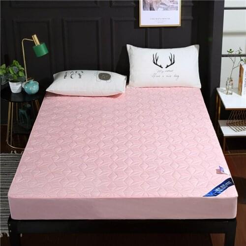 Fashion Quilted Waterproof Diaper Bed Sheet, Solid Color Wear-Resistant Anti-Fouling Mattress Cover, With Elastic Band Sheet