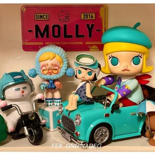 POPMART The Original Large Dolls MOLLY Magic Mint Kaka Hands Do Fashion Toys Kawaii Vinyle Toy Action Figures Kawaii Accessories