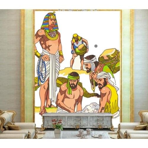 Custom wallpaper for walls 3 d, Ancient Egyptian wall paintings figure large mural,hotel livng room tv wall bedroom wallpaper