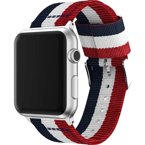 Nylon Band for Apple Watch 44mm 40mm Series SE 6 5 4 3 Breathable Woven Strap for iWatch 42mm 38mm Replacement Wristband bel