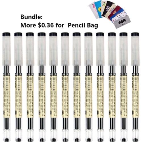 12Pcs Japanese Gel Pen Black Pen School Office Student 0.35mm Exam Writing Stationery Supplies Papelaria Canetas