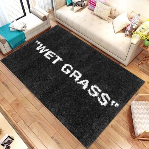 Wet Grass Grey Pattern Non Slip Area Carpet, Modern Rug, Corridor Carpet, 3d Print Carpet, Kids Room Rugs,Arts Rug
