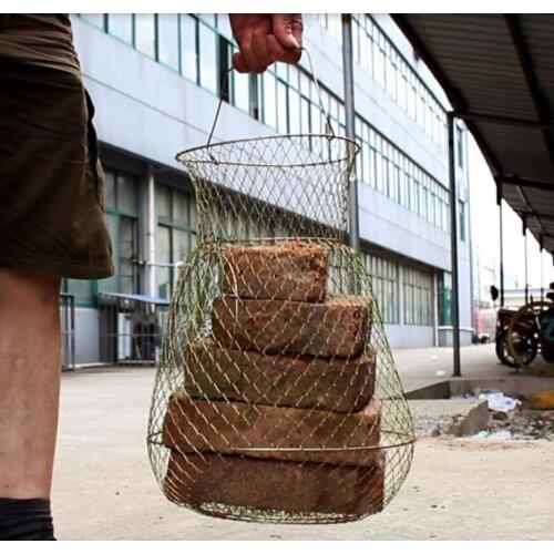 Folding Round Metal Frame Nylon Mesh Crab Crawdad Shrimp Bait Trap Cast Fish Net Fishing Tackle accessory tool