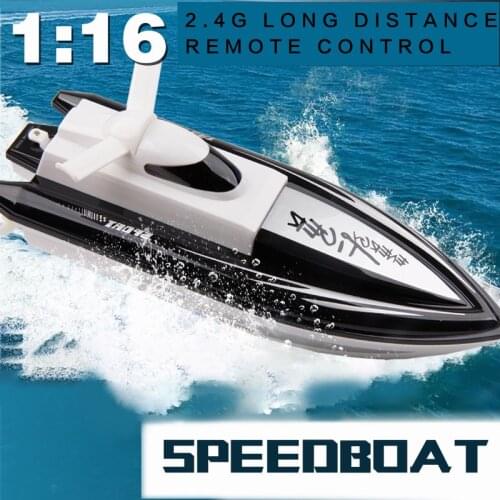 High speed remote control boat 2.4g 4 channel simulation model boat red, blue, black 4.8v 500MAH 1:16 40 km/h toys for children