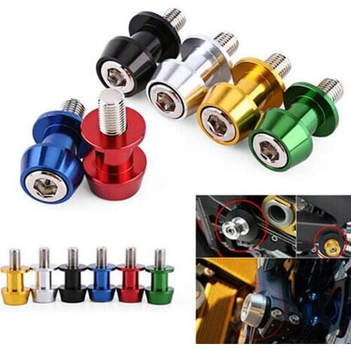 Motorcycle Swingarm Slider 1Pair Aluminum Motorcycle Swingarm Spools Stand Screws Slider for Honda Kawasaki 2020