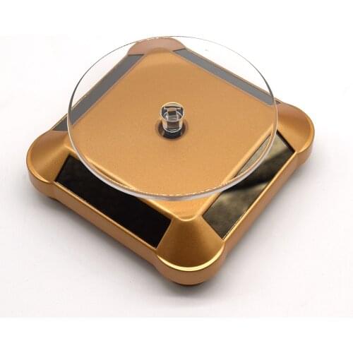 Solar Showcase Automatic Rotating Stand 360 Turntable For Necklace Bracelet Watch Mobile Phone Display 110*110*50mm