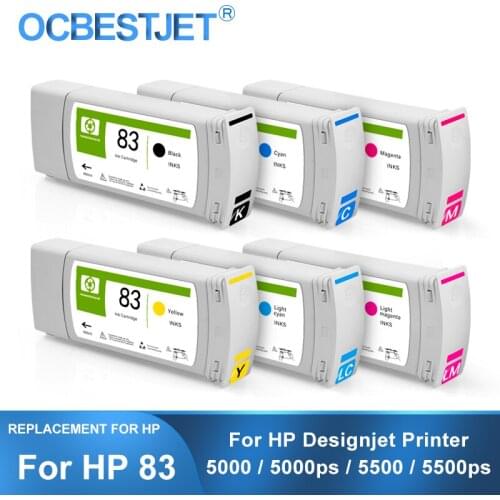 [Third Party Brand] For HP 83 Replacement Ink Cartridge For HP Designjet 5500 5500ps 5000 5000ps UV Printer (6Colors Available)