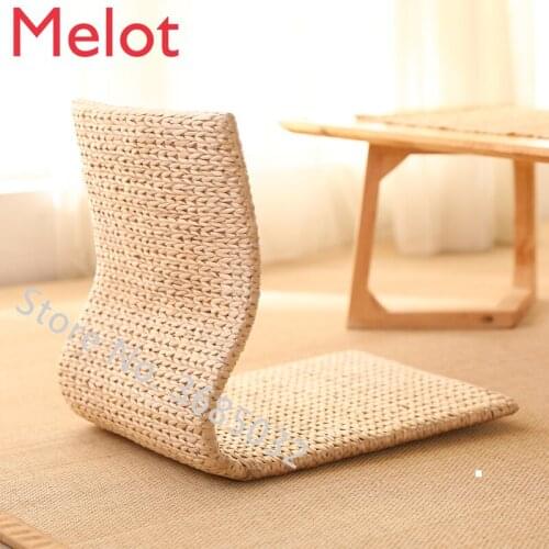 Natural grass Woven Chinese Floor Legless Chair For Living Room Furniture Asian Traditional Tatami Japanese Chair Design