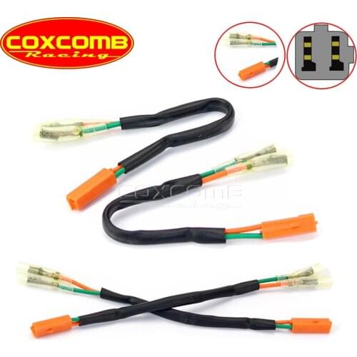 Motorcycle Turn Signal Light Cabel Lead Wiring Adapters Plug Harness Connectors for Kawasaki Ninja ZX EC ER ZR Honda CBR Yamaha