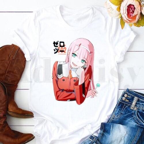 Darling In The Franxx Zero Two Short Sleeve Female Tops Tees Harajuku VintageT Shirts Womens T-shirt