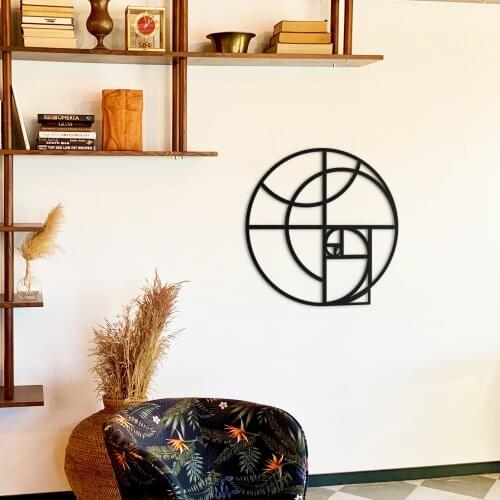 Golden Ratio Metal Black Decor Wall Art Decorative Modern English Large Wall Decor for Living Room Bedroom Office Home Decoration