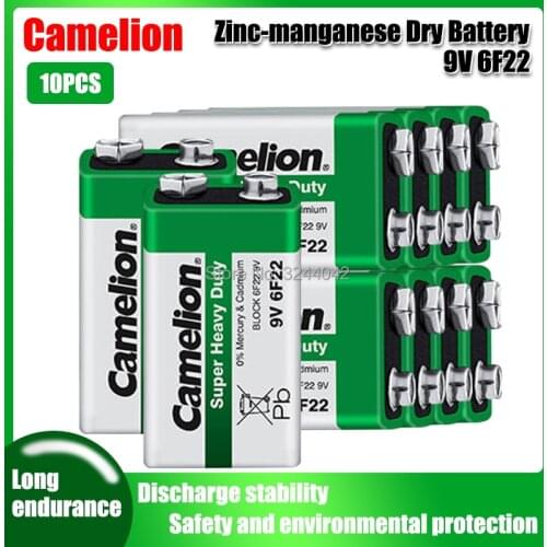 10pc Camelion 9V 6F22 PPP3 6LR61 Bateria 6F22 PPP3 6LR61 Lithium Battery Super Heavy Duty Dry Batteries For Radio Alarm Toy