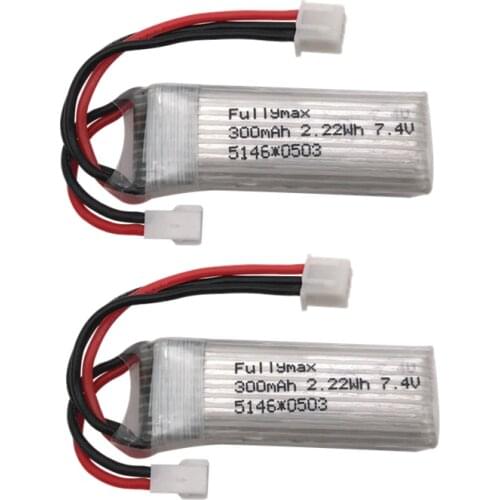 2pcs/ 7.4V 300mAh 30c Li-Po Battery For WLtoys F959 Airplane Spare Parts DHC-2 A600 RC Airplane wholesale