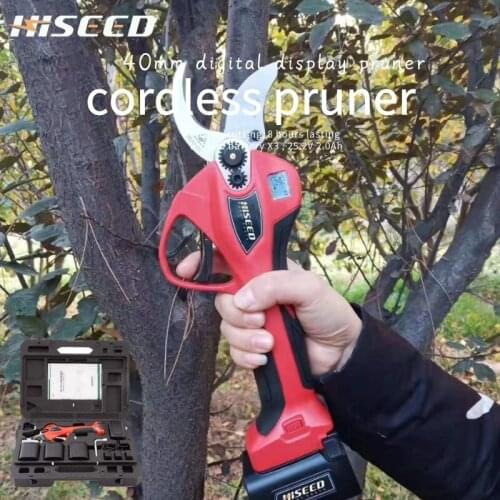 40MM hand pruning shears 40MM High Efficient Garden Tree Bypass Electric Pruning Scissors with LED