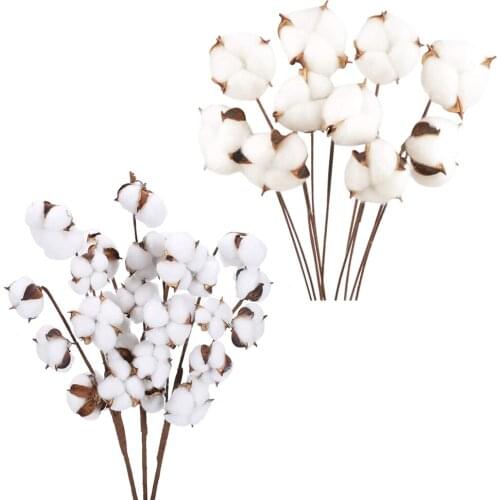 40cm Natural Dried Cotton Artificial Flower Floral Arrangement Fillers for Party Decor