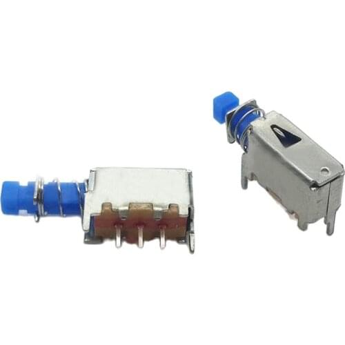 50pcs A05 Directly key switch spring switches 3 pins push button self locking blue buttons for power supplies wholesale