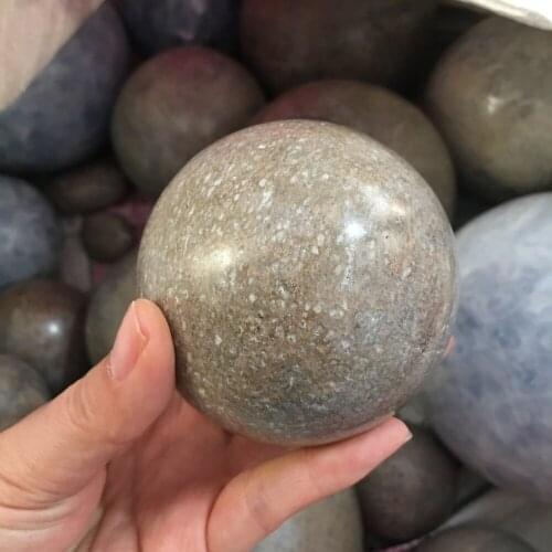 60mm Natural Fossil Stone Sphere Smooth Polished Pebble Reiki Healing ball
